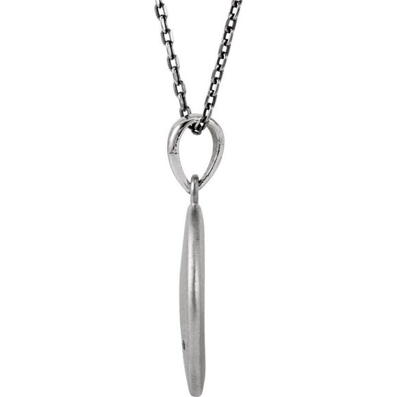 The Emma Sterling Silver Diamond Block Initial J Disc Necklace, 18 In.